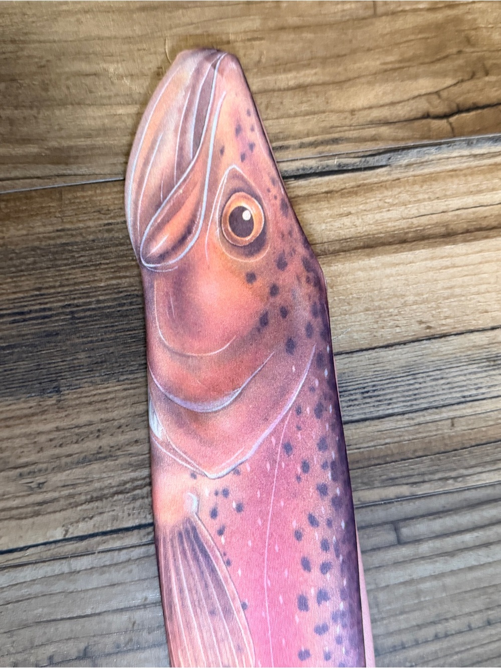 Ralph Marlin Coral and Orange “Rainbow Trout” Fish Tie 1986 vintage